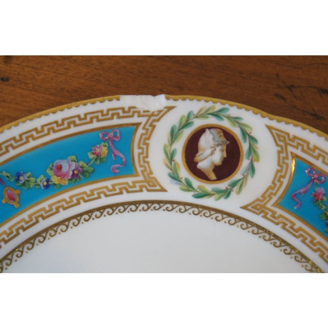 Late 19th Century Antique 1862 Minton International Exhibition Jeweled Turquoise Plates- Set of 2 For Sale - Image 6 of 13
