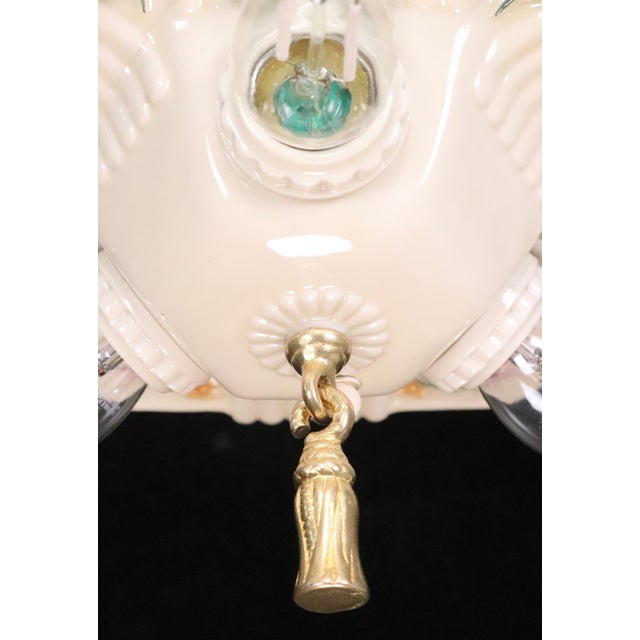 Metal Restored 1930s Art Deco Ceramic Flush Mount Light For Sale - Image 7 of 8