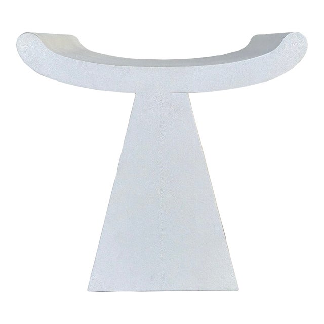 Made Goods Co. Annika White Shagreen Stool For Sale