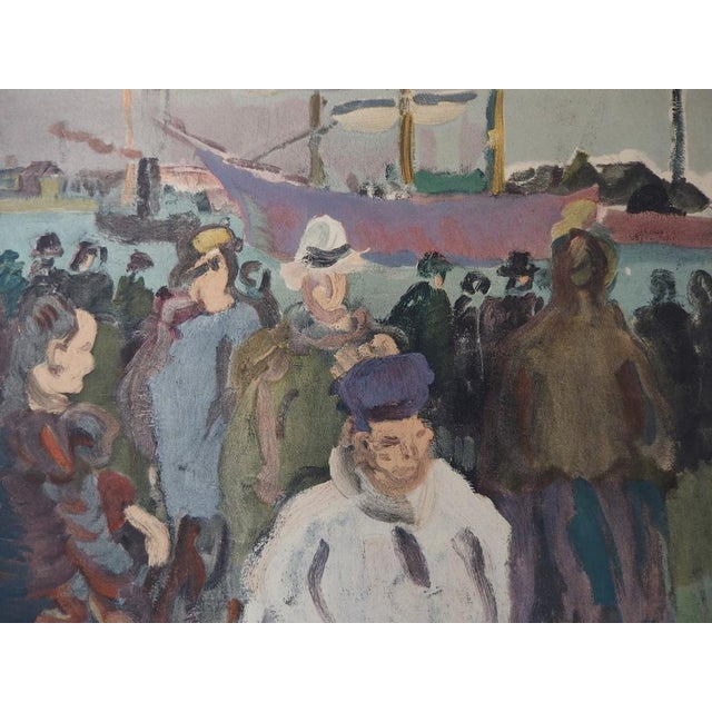 Raoul Dufy, Dock in Rouen, Lithograph For Sale - Image 3 of 5