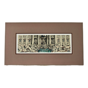 Trevi Fountain Original Watercolor Matted Unframed