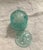 1950s Vintage Light Teal Daisy Dot Depression Glass Sugar Dish For Sale - Image 5 of 5