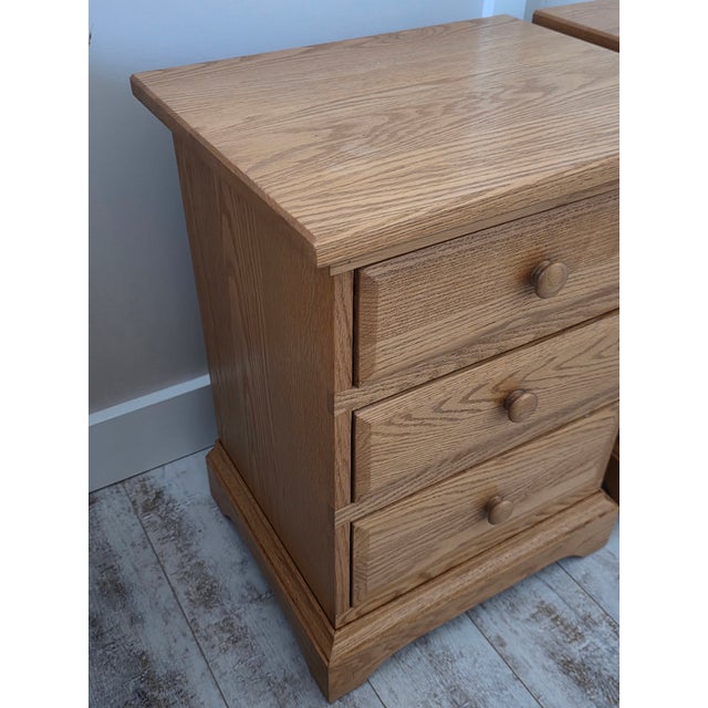 Hunt Country 3-Drawer Nightstands in Oak - A Pair For Sale In New York - Image 6 of 9