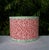 Metal Coral Red Lampshade Drum Blue and Green Trim For Sale - Image 7 of 11