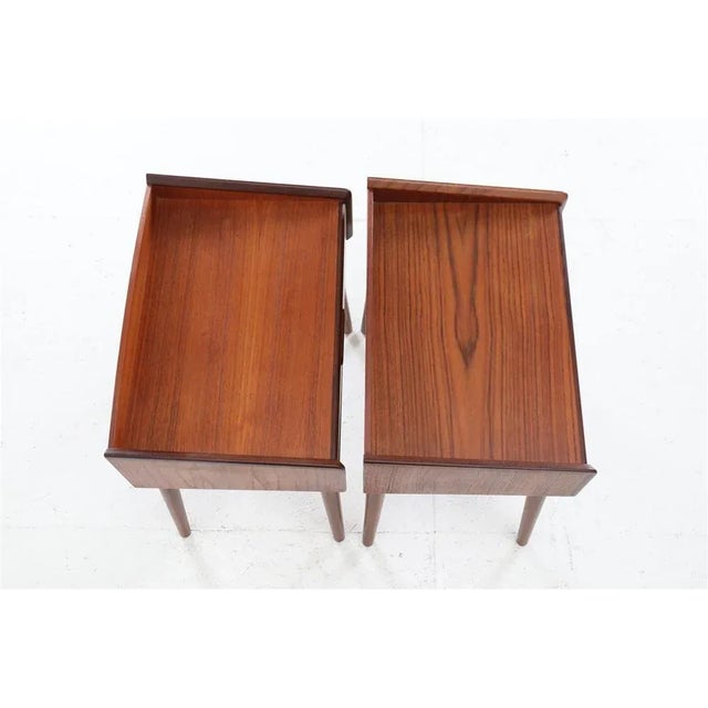 Danish Teak Bedside Tables by Uhrhøj Møbelfabrik, 1960s, Set of 2 For Sale - Image 4 of 14