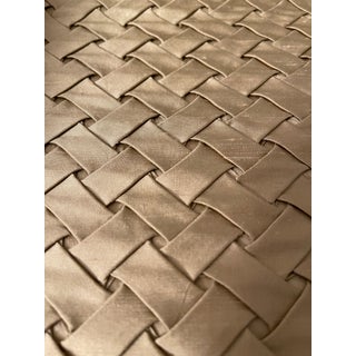 Vintage Silk Custom Basket Weave Fabric in Sage Green Color- 4+ Yards For Sale