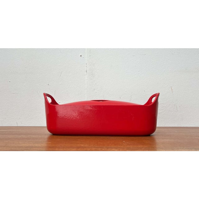 Mid-Century Modern Mid-Century Modern Red Enamel Cast Iron Pot by Timo Sarpaneva for Rosenlew of Finland, 1960s For Sale - Image 3 of 18