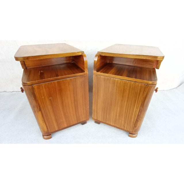 Art Deco Bedside Tables by Jindrich Halabala for Up Závody, 1940s, Set of 2 For Sale - Image 16 of 18