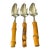 Vintage Japanese Bamboo Handle Stainless Steel Grapefruit Spoons - Set of 3 For Sale