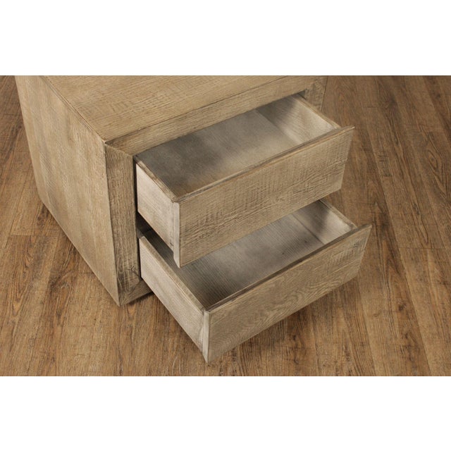 Restoration Hardware Reclaimed Oak Closed Nightstand For Sale - Image 11 of 12