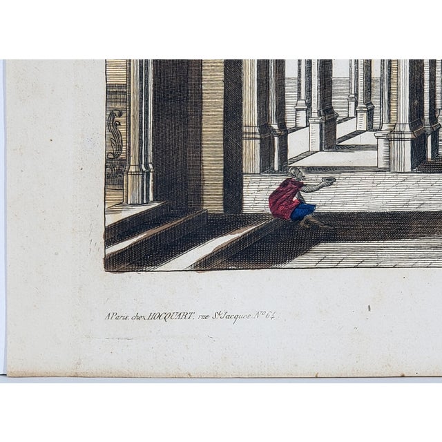 Antique Original 18th Century French Optical Print of a Piazza (Market) in Venice, Italy For Sale In Baltimore - Image 6 of 8