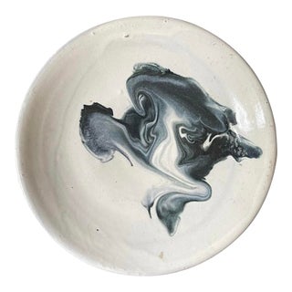 Blue and White Swirl Potter 6” Plate For Sale
