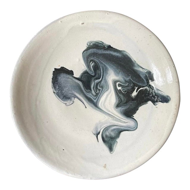 Blue and White Swirl Potter 6” Plate For Sale