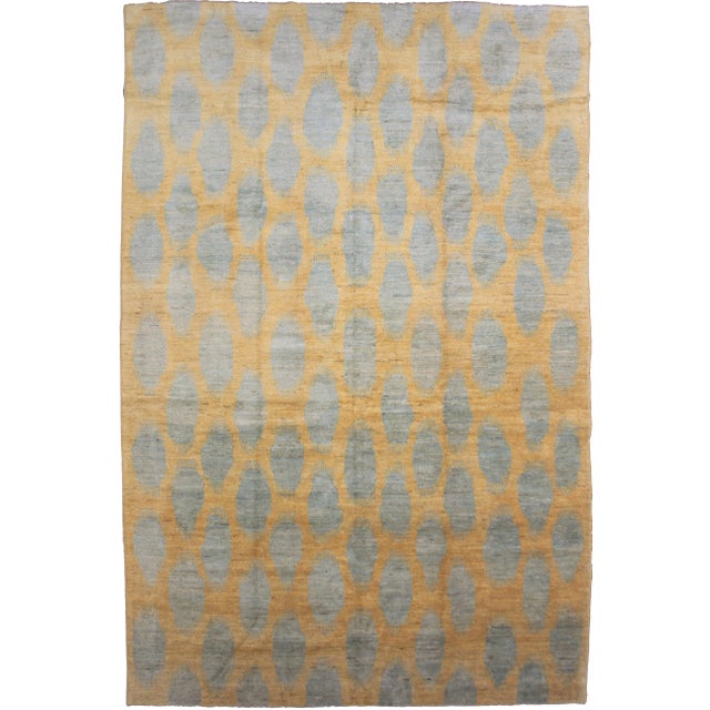 Aara Rugs Inc. Hand Knotted Ikat Rug - 10′5″ × 13′11″ For Sale