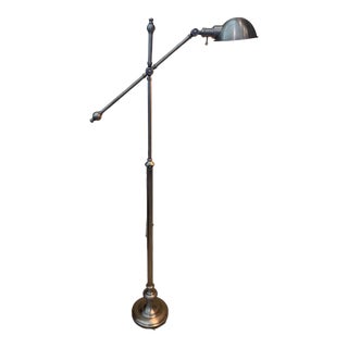 2008 Pottery Barn Floor Lamp With 3 Separate Points of Adjustments. Brushed Nickel Finish For Sale
