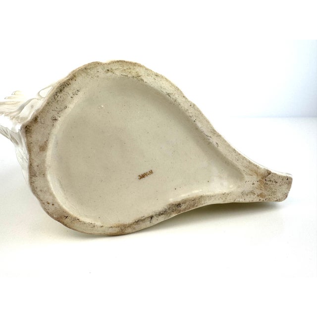Vintage Mid-Century Japanese White Ceramic Angelfish Vase For Sale - Image 9 of 10