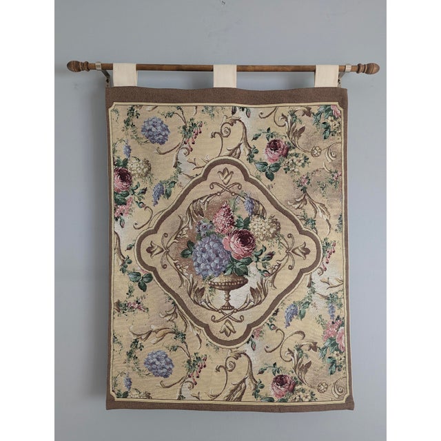 Vintage French Country Botanical Jardin Bouquet Wall Tapestry For Sale - Image 10 of 10