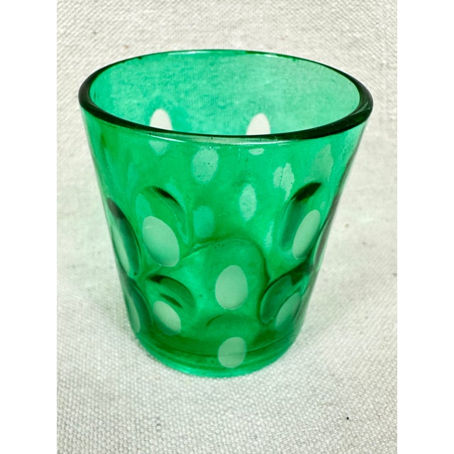 Vintage Green Spotted Glass Votive HoldersSet of 7 Chairish