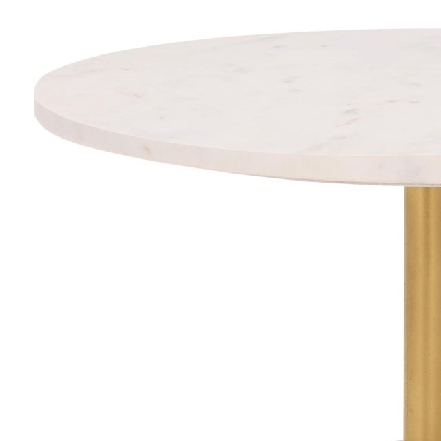 Spritely Home Kashi Round Side Table in Clear / White For Sale - Image 4 of 6