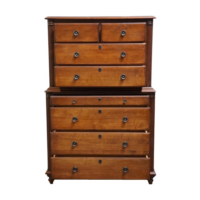 Durham Furniture Saville Row Collection Solid Cherry Early American 39" Chest on Chest 980-157 For Sale - Image 4 of 13