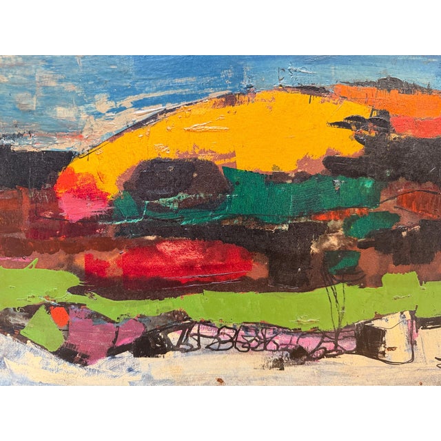 Abstract Abstract Expressionist Landscape by Leon Saulter, 1958 For Sale - Image 3 of 7
