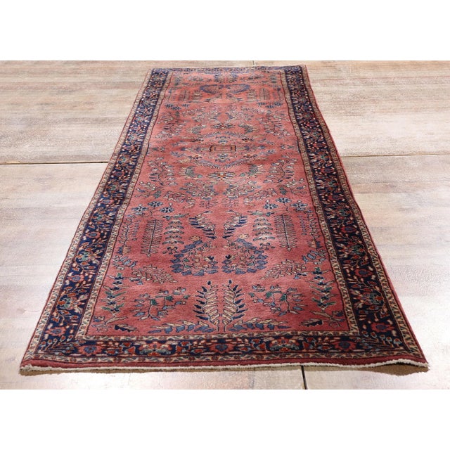 Vintage Indian Sarouk Rug Runner, 02'08 X 09'07 For Sale - Image 9 of 10