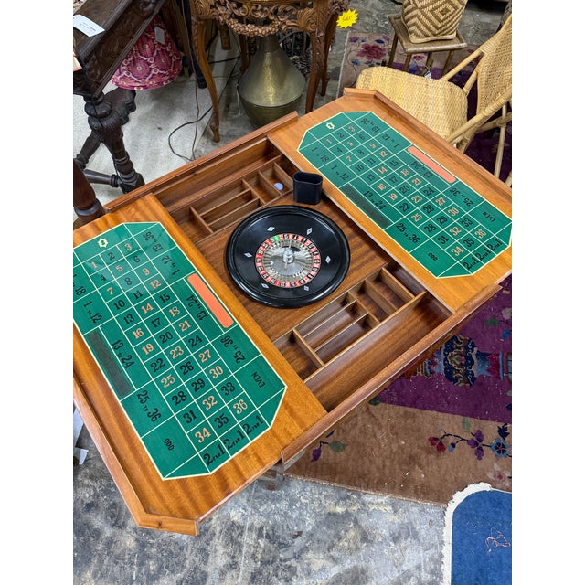 Brown Mid 20th Century Italian Inlaid Convertible Game Table For Sale - Image 8 of 12