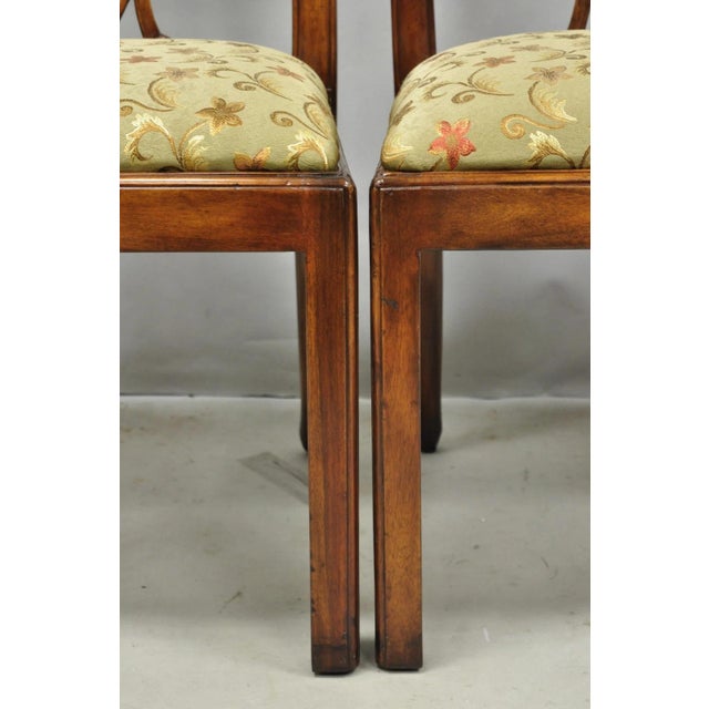 Brown Chippendale Style Carved Mahogany Dining Side Chairs Attr Theodore Alexander - 4 For Sale - Image 8 of 12
