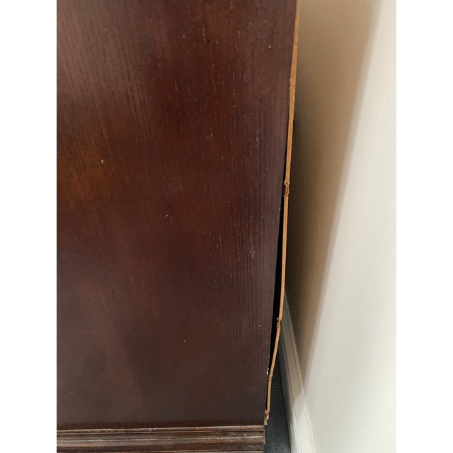 1990s 1990s Chinoiserie Wood Credenza With Brass Hardware and Burl Doors For Sale - Image 5 of 13