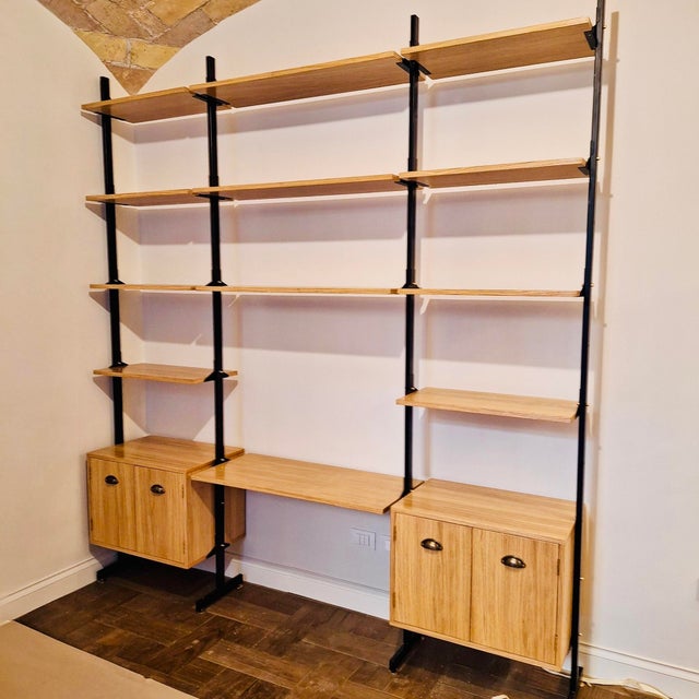 Mid-Century Modern Vintage Danish Oak Bookcase For Sale - Image 3 of 4