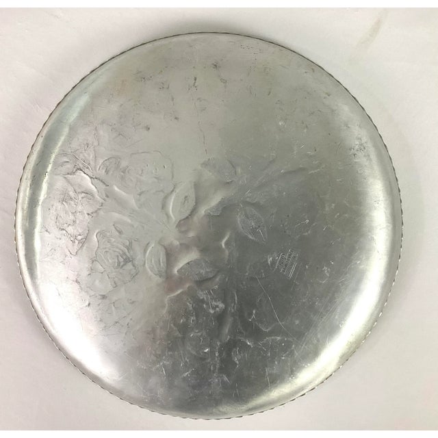 Vintage Faberware Wrought Aluminum Rose Platter For Sale - Image 4 of 6