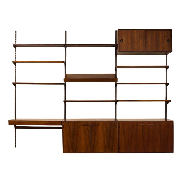 Vintage Kai Kristiansen's Fm Reolsystem Shelving System in Rosewood 1960s W/Cabinets For Sale