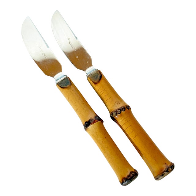 1950s Danish Modern Kay Bojesen Bamboo Handled Fruit Knives - a Pair For Sale