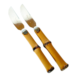 1950s Danish Modern Kay Bojesen Bamboo Handled Fruit Knives - a Pair