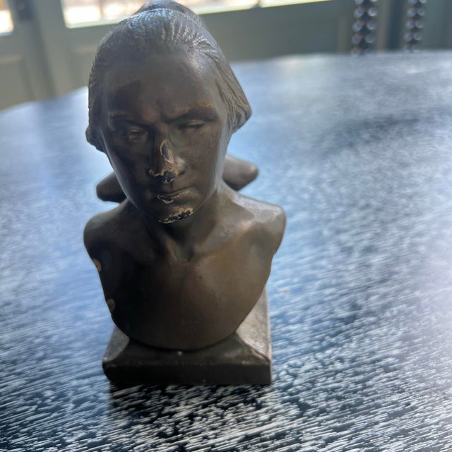 Pair of Vintage George Washington Bronze Finish Cast Iron Bookends For Sale In San Francisco - Image 6 of 11