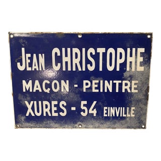 Antique French Blue Vitreous Enamel Street Sign – 13.75" X 10" For Sale
