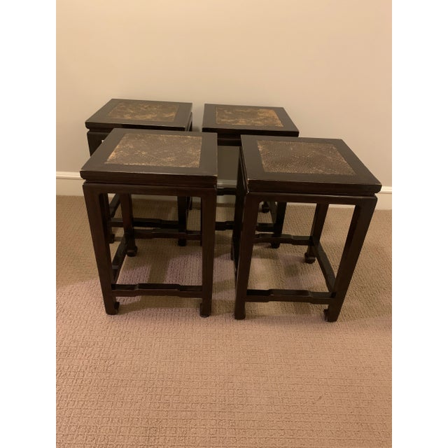 Custom Made Reclaimed Elm Wood Counter Stools - Set of 4 For Sale - Image 13 of 13