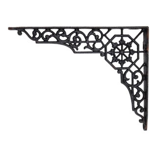Mid 20th Century Eastlake 9 X 7 In. Black Cast Iron Shelf Bracket For Sale