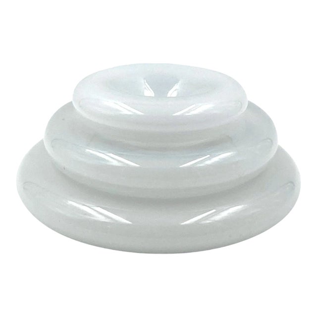 "Pomeri" Cloudy Crystal Centerpiece / Vide Poche, Eleonore Peduzzi Riva, Vistosi Murano Italy, 1972 For Sale