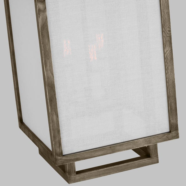 Transitional Thom Filicia by Visual Comfort Studio Brockway 3-Light Small Lantern Pendant in Weathered Oak Wood For Sale - Image 3 of 5