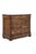 A substantial Continental chest of drawers or commode in cherry wood with a gently over sailing original marble top with...