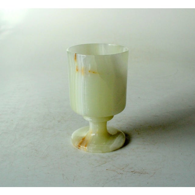 1970s Vintage - onyx pen holder, onyx goblet, handmade in Italy, in excellent vintage condition without chips diameter on...