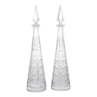 Structured Clear Crystal Carafe from Baccarat, France, 1970s For Sale