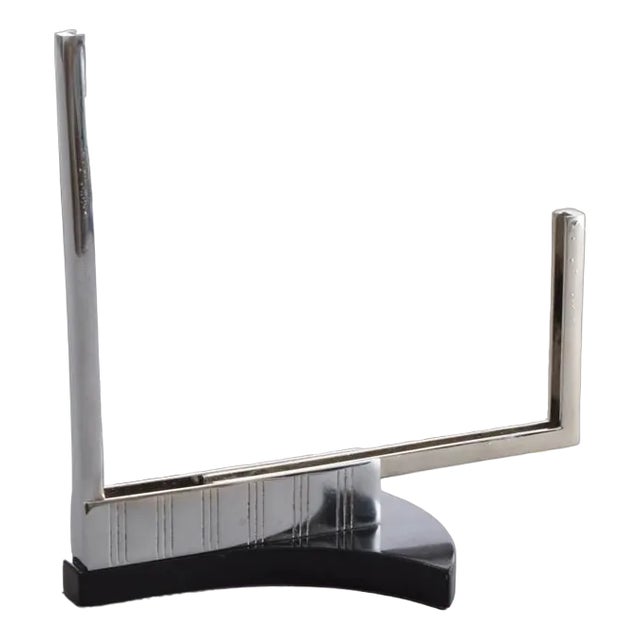 Art Deco Modernist Photo Frame in Chrome on Black Phenolic Base, 1930s For Sale