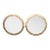 Pair of Midcentury Spanish Gilt Metal Round Mirrors with Leaves and Twisted Rope For Sale