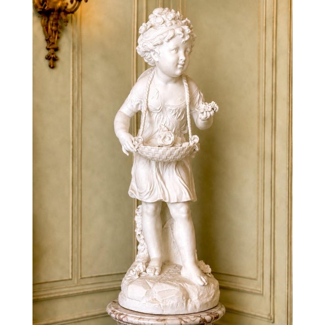 19c Royal Worcester Victorian Off White Parian Flower Girl For Sale - Image 12 of 13