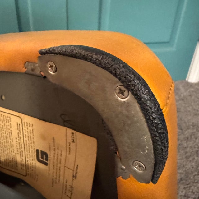 Metal 1950s Tankard Chair Typing Chair Original Upholstery For Sale - Image 7 of 13