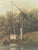 Vintage Original Landscape Oil Painting on Canvas, Waterfront Cottage Scene For Sale - Image 4 of 5