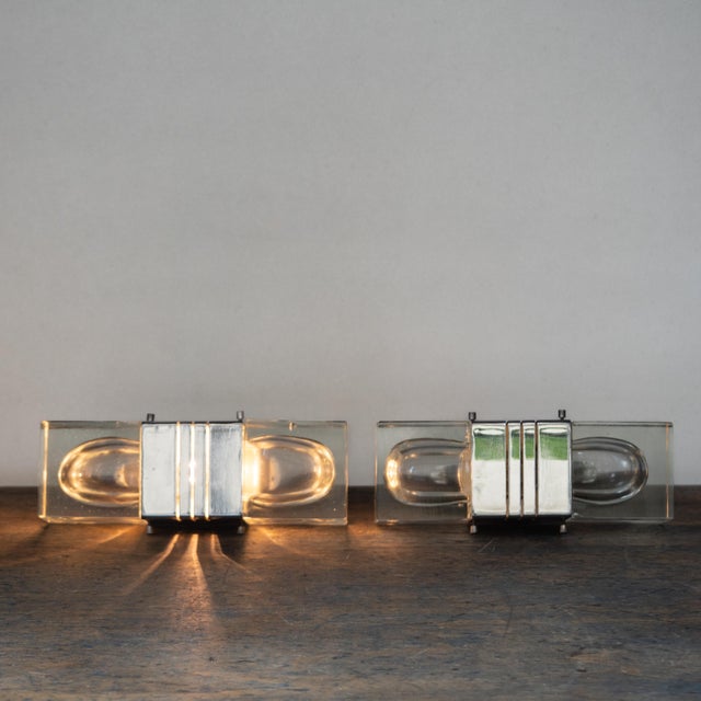 Murano Glass and Chromed Brass Wall Lights, Italy, 1970s, Set of 2 For Sale - Image 9 of 18