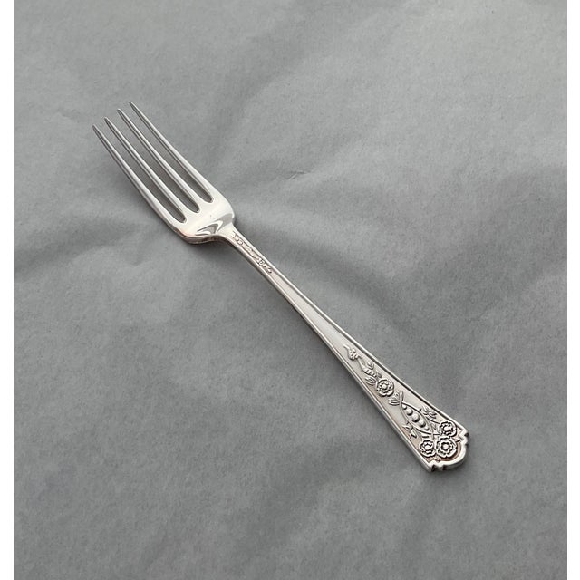 English 1980s Silver Dessert/Salad Fork, Royal York For Sale - Image 3 of 12